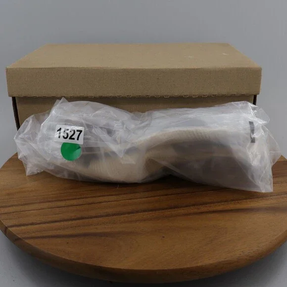 Jones New York Size 8M sandals slip on shoes block heel textile strps ivory nice - Picture 10 of 10